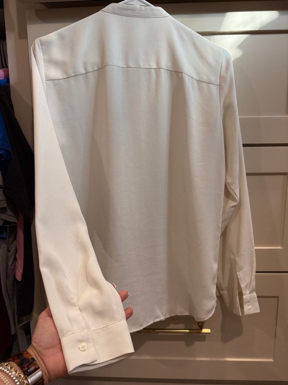 Ann Taylor Cream Pintuck Front Blouse - Picture 4 of 4